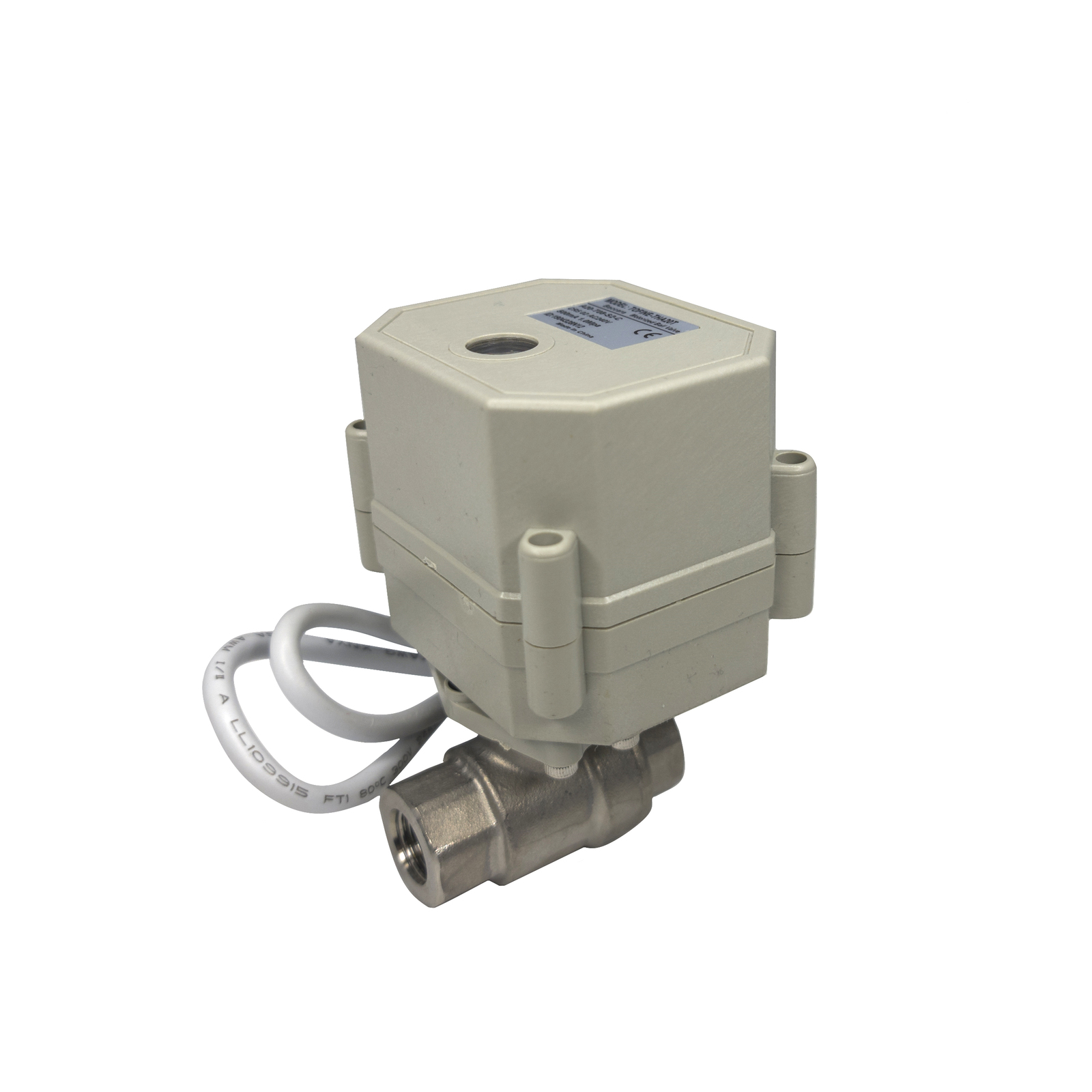 T25S2C 1/4" 2W NC Electric Actuated Ball Valve with Feedback & Visual Indicator