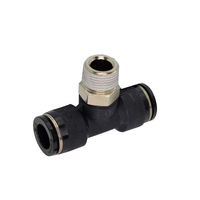 1/2" BSPT Branch Tee Pneumatic Push-in Fitting Male to Tube - Tube
