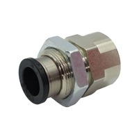 1/4" BSPT Female Straight Bulkhead Pneumatic Push-in Fitting Female to Tube
