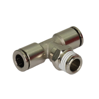 Branch Tee Brass Nickel Plated Push-in Fitting Male to Tube