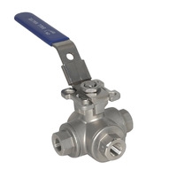 1/4" - 2" BSPP SS316 Heavy Duty 3 Way Manual Ball Valve with Lockable Handle
