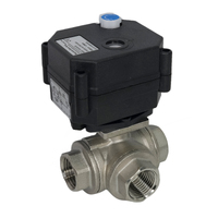 1/4 - 1” BSP SS304  3 Way Electric Actuated Ball Valve with Auto Return & Manual Override